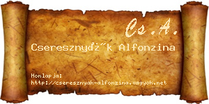 Cseresznyák Alfonzina névjegykártya